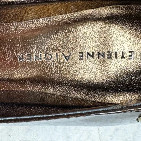 Etienne Aigner Haven Metallic Bronze Patent Heels Size 9M - Picture 5 of 14